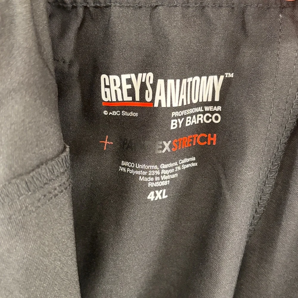 NWT--Grey's Anatomy Black Scrub Pant Spandex Stretch Size 4XL - Picture 8 of 9